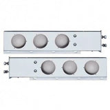 Mud Flap Hangers 2 1/2" Bolt Pattern Chrome Red/Red GLO Lights Visor UP#63780