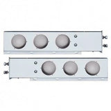 Mud Flap Hangers 2 1/2" Bolt Pattern Chrome Red/Red GLO Lights Visor UP#63780