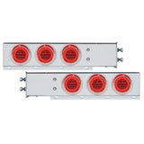 Mud Flap Hangers 2 1/2" Bolt Pattern Chrome Red/Red GLO Lights Visor UP#63780