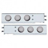 Mud Flap Hangers 2 1/2" Bolt Pattern Chrome Clear/Red GLO Lights Visor UP#63781