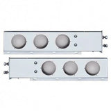 Mud Flap Hangers 2 1/2" Bolt Pattern Chrome Clear/Red GLO Lights Visor UP#63781