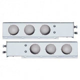 Mud Flap Hangers 2 1/2" Bolt Pattern Chrome Clear/Red GLO Lights Visor UP#63781