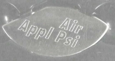 Gauge Emblem for Peterbilt Air Appl PSI Stainless Block Letters GG#68438
