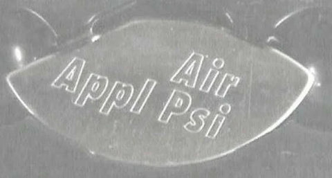Gauge Emblem for Peterbilt Air Appl PSI Stainless Block Letters GG#68438