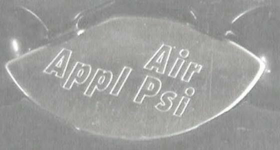 Gauge Emblem for Peterbilt Air Appl PSI Stainless Block Letters GG#68438