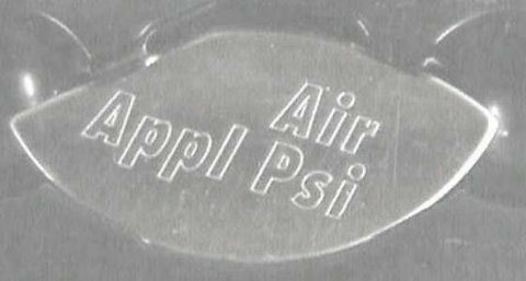 Gauge Emblem for Peterbilt Air Appl PSI Stainless Block Letters GG#68438