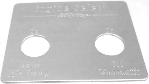 Switch Plate for Peterbilt Engine Select 2 hole Stainless Steel GG#68455
