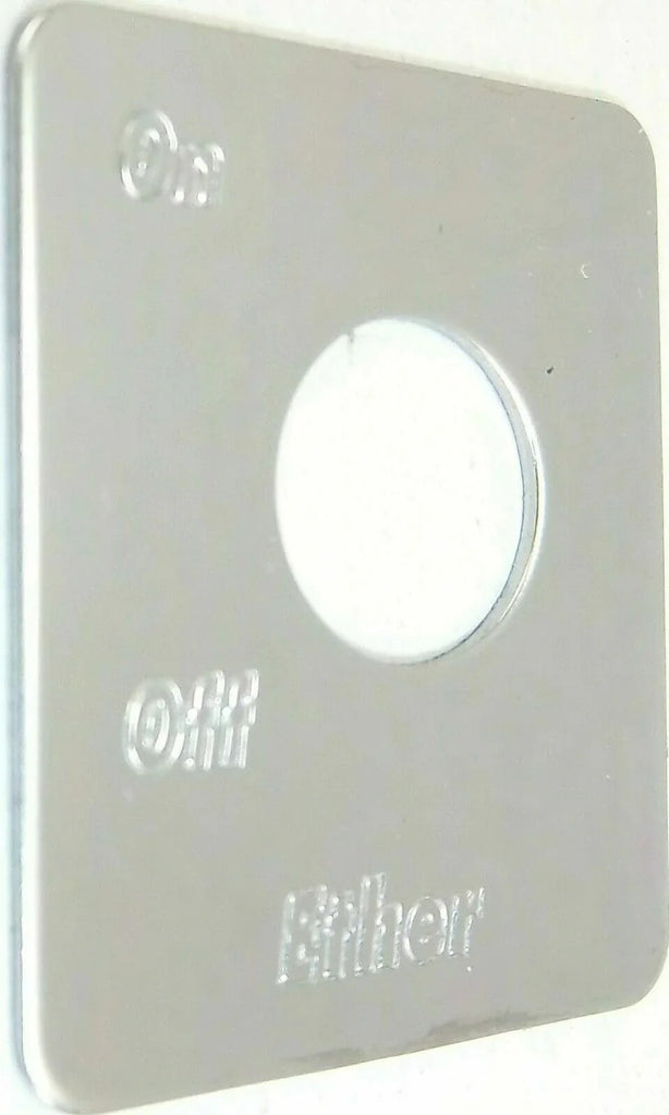 GG Switch Plate for Peterbilt Ether On/ Off Stainless Steel #68485