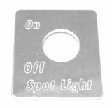 GG Toggle Switch Plate for Peterbilt 359 379 Spot Light On/ Off Stainless #68494