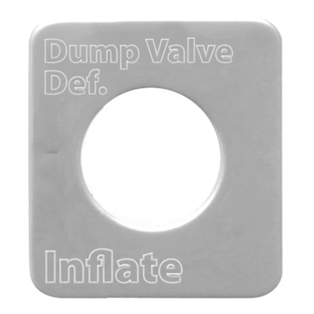 Switch Plate for Kenworth Dump Valve Stainless Steel Block Letters GG#68535