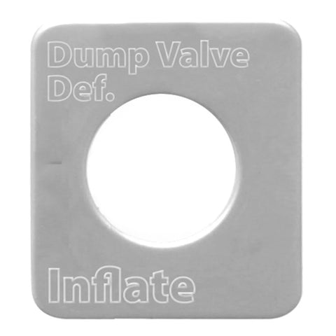 Switch Plate for Kenworth Dump Valve Stainless Steel Block Letters GG#68535
