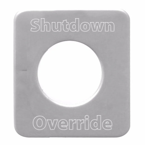 Switch Plate for Kenworth Shutdown Override Stainless Block Letters GG#68543