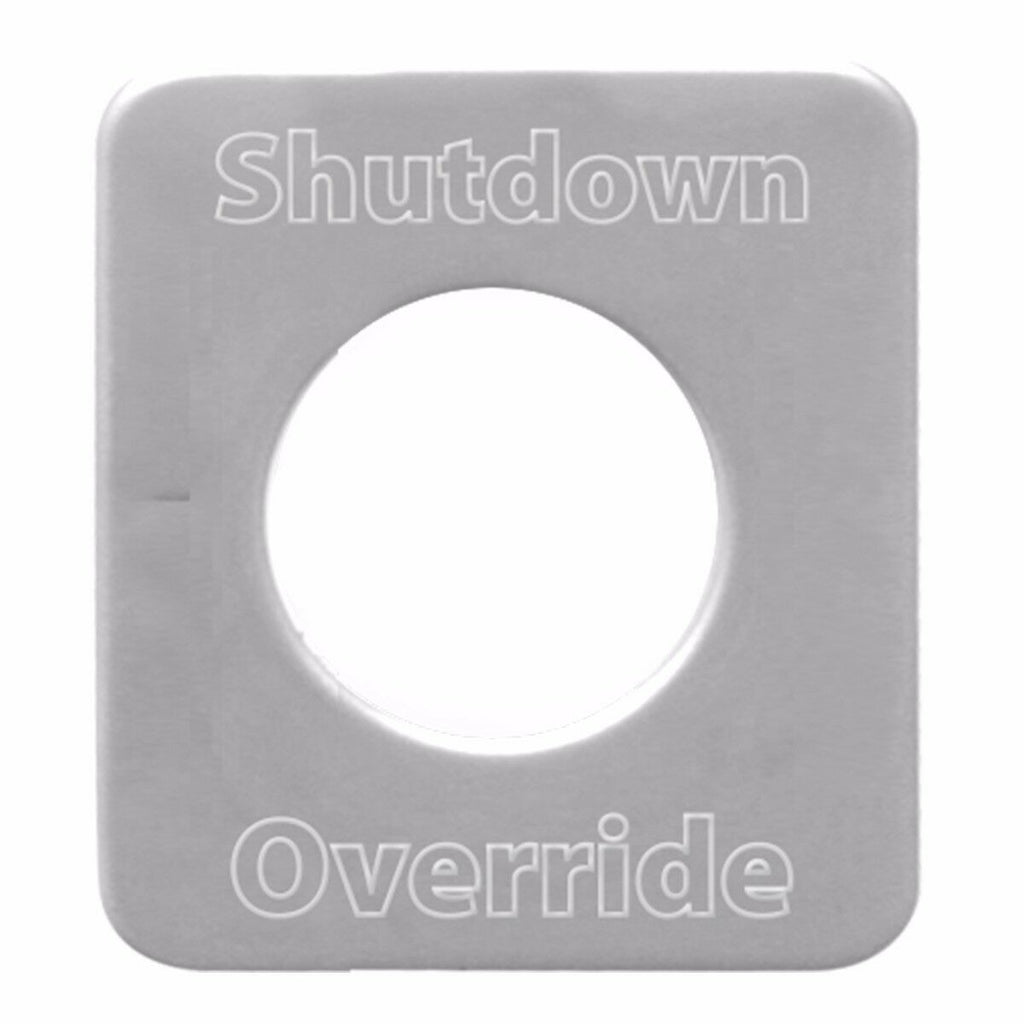 Switch Plate for Kenworth Shutdown Override Stainless Block Letters GG#68543