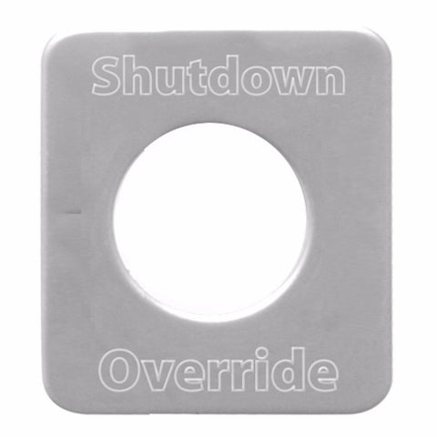 Switch Plate for Kenworth Shutdown Override Stainless Block Letters GG#68543