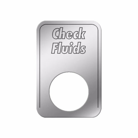 Indicator Light Plate for Kenworth Check Fluids Stainless Block Letters GG#68561