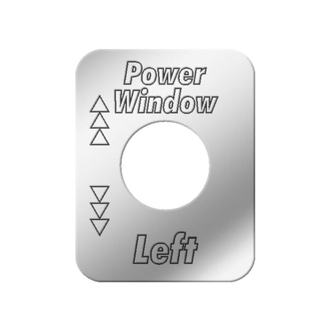 GG Indicator Plate for Kenworth Power Window Left Stainless Block Letters #68562