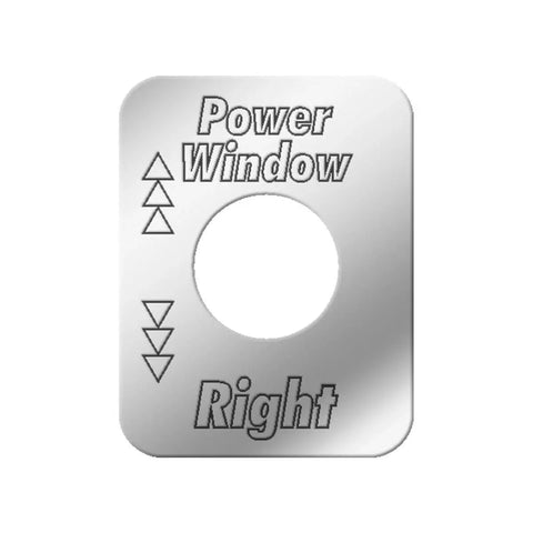 Indicator Plate for Kenworth Power Window Right Stainless Block Letter GG#68563