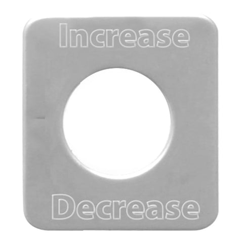 Switch Plate for Kenworth Increase Decrease Stainless Block Letters GG#68581