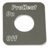 GG Switch Plate for Kenworth ProHeat Engine Heater Stainless Block Letter #68589