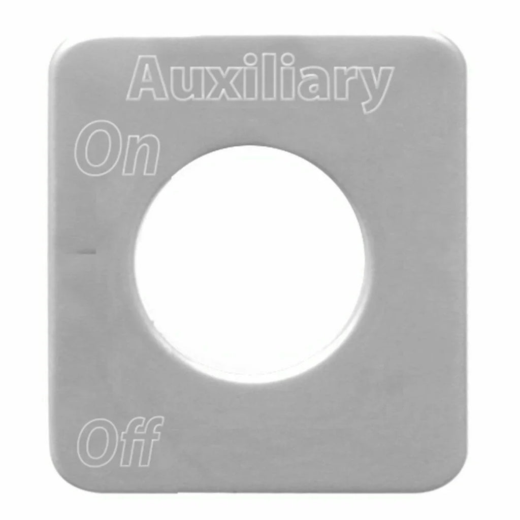 Switch Plate for Kenworth Auxiliary On/Off Stainless Block Letters GG#68599