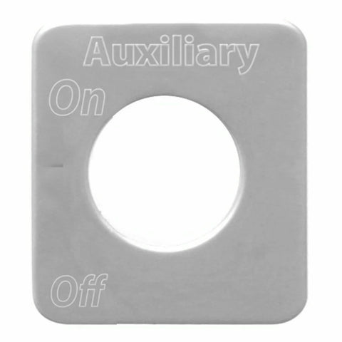 Switch Plate for Kenworth Auxiliary On/Off Stainless Block Letters GG#68599