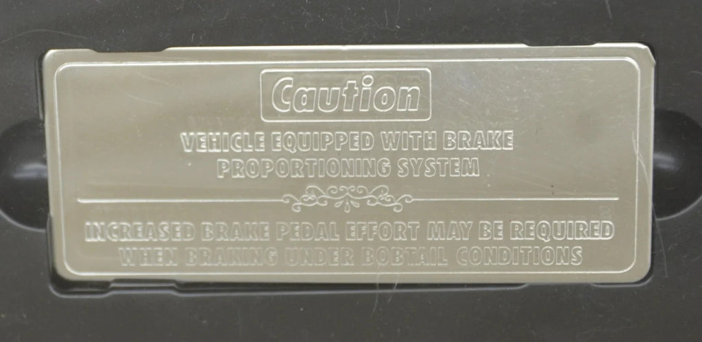 Dash Plate Brake Proportioning Statement for Kenworth Stainless Steel GG#68622