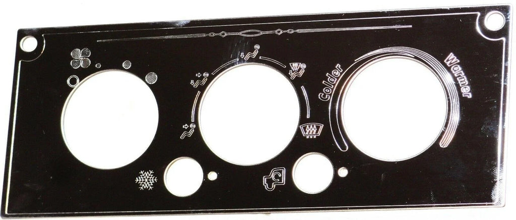 A/C Heater HVAC Plate for Kenworth W900 T800 T600 3 Knob 2 Hole Stainless Steel