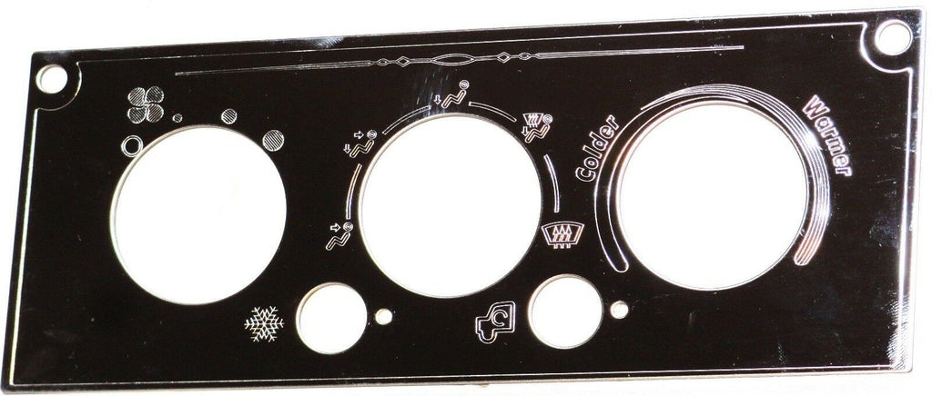 A/C Heater HVAC Plate for Kenworth W900 T800 T600 3 Knob 2 Hole Stainless Steel
