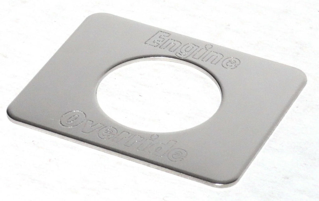 Switch Plate for Freightliner Engine Override Stainless Block Lettering GG#68751