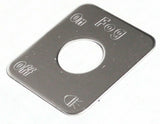 GG Switch Plate for Freightliner Fog Light On/Off Stainless Block Letters #68777