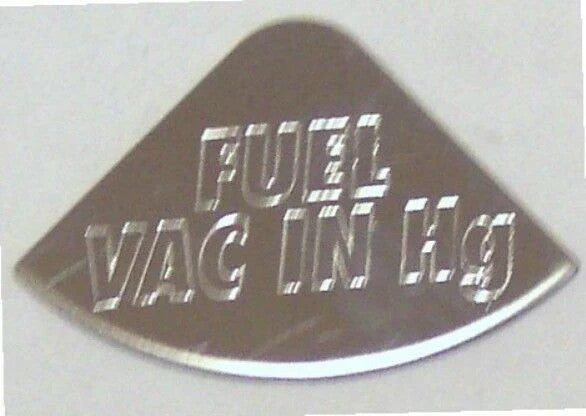 Gauge Emblem for Freightliner Fuel Vac in Hg Stainless Steel GG#68785