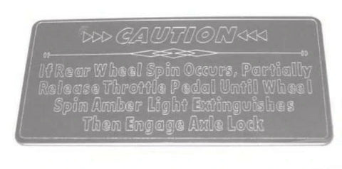 Dash Plate for Freightliner Axle Lock Control Stainless Block Letters GG#68841