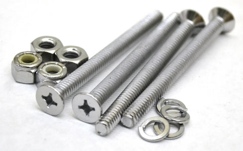 train horn floor mount stand screws(4) chrome plated 3" long 1/4" diameter