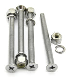 train horn floor mount stand screws(4) chrome plated 3" long 1/4" diameter
