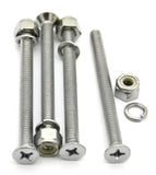 train horn floor mount stand screws(4) chrome plated 3" long 1/4" diameter