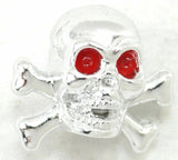 Valve Stem Caps Standard Size Skull Crossbones Red Eyes Plastic UP#70004-4 Pack
