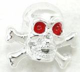 Valve Stem Caps Standard Size Skull Crossbones Red Eyes Plastic UP#70004-4 Pack