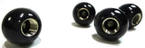 8 Ball Tire Valve Stem Caps Standard Size Black White 5/8" OD UP#70022 Set of 4