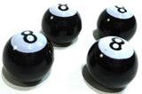 8 Ball Tire Valve Stem Caps Standard Size Black White 5/8" OD UP#70022 Set of 4