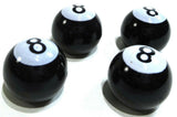 8 Ball Tire Valve Stem Caps Standard Size Black White 5/8" OD UP#70022 Set of 4