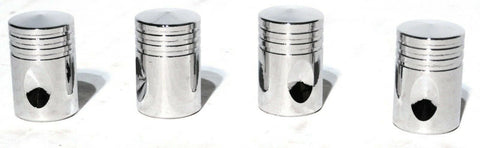 Tire Valve Stem Caps Standard Size Piston Style Chrome Plated UP#70031-4 Pack