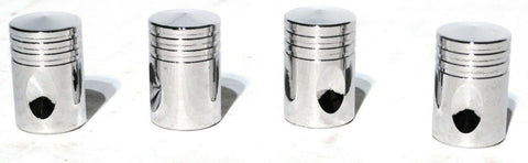 Tire Valve Stem Caps Standard Size Piston Style Chrome Plated UP#70031-4 Pack