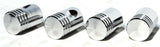 Tire Valve Stem Caps Standard Size Piston Style Chrome Plated UP#70031-4 Pack