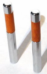 Door Lock Knobs Screw-on for Pre 1995 Trucks Walnut & Chrome 1/4" UP#70039-Pair
