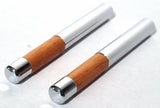 Door Lock Knobs Screw-on for Pre 1995 Trucks Walnut & Chrome 1/4" UP#70039-Pair
