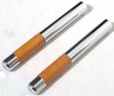 Door Lock Knobs Screw-on for Pre 1995 Trucks Walnut & Chrome 1/4" UP#70039-Pair