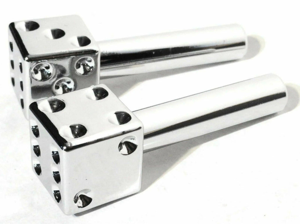 Door Lock Knobs Chrome Plastic Dice Screw on Inside Threaded 10-32 UP#70049