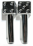 Door Lock Knobs Chrome Plastic Dice Screw on Inside Threaded 10-32 UP#70049