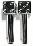 Door Lock Knobs Chrome Plastic Dice Screw on Inside Threaded 10-32 UP#70049
