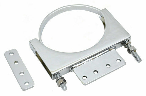 Exhaust Cab Mounting Clamp 5" for Kenworth Chrome Steel With Tab U-Bolt Style B